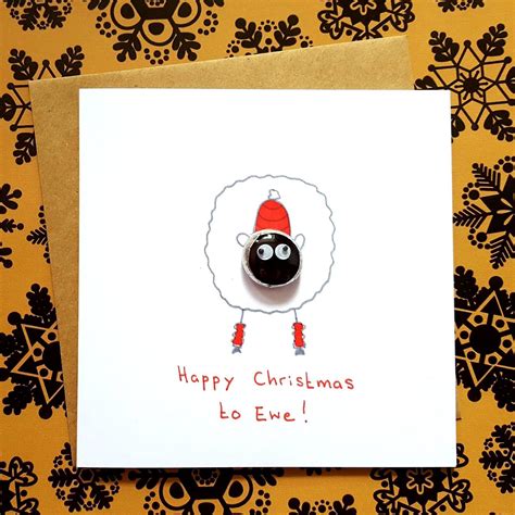 Funny Christmas Card Sheep Pun Xmas Card Animal Christmas Etsy