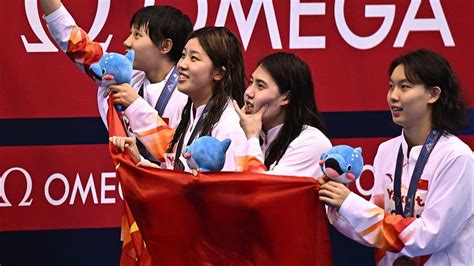 China Win Womens 4x100m Freestyle Relay Bronze At Swimming World Cgtn