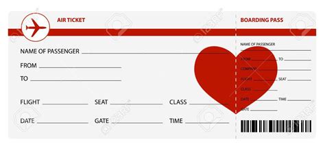 Fill In Blank Free Printable Airline Ticket Template For Gift