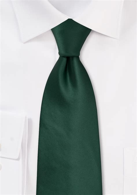 Mens Tie In Solid Dark Green Cheap