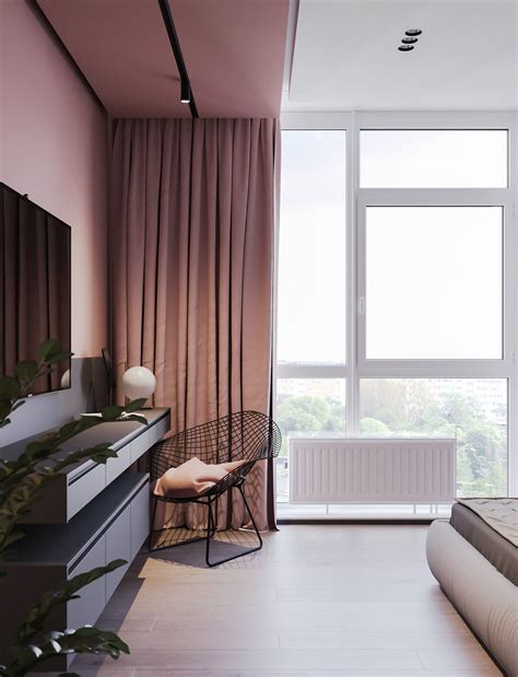 A Striking Example Of Interior Design Using Pink And Grey Contemporary