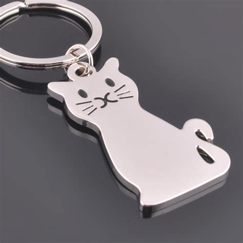 Cute Metal Cat Keychains Key Rings Animal Key Chains Personalized Car