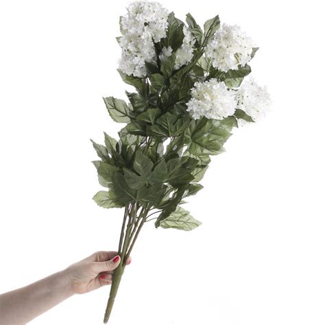 White Artificial Hydrangea Bush Bushes And Bouquets Floral Supplies