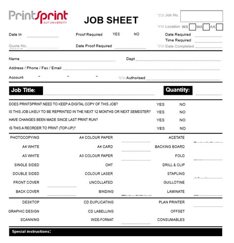 Job Sheet Template Free Payslip Templates
