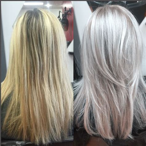 Before And After Better Blondes Silver Blonde Hair Grey Blonde Hair
