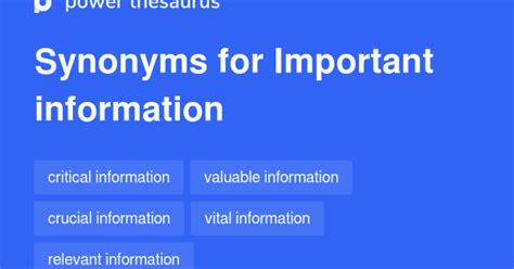Important Information Synonyms 375 Words And Phrases For Important