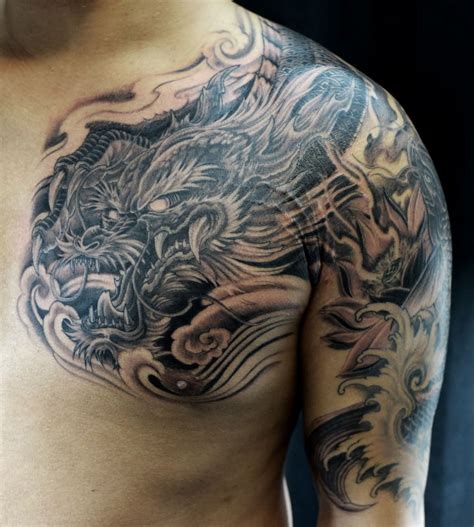 48 Dragon Tattoos On Men Half Sleeve
