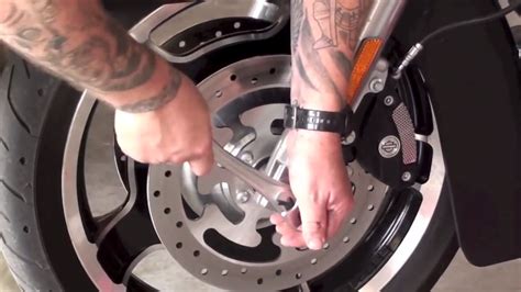 Rotor removal usually entails removing the wheel, and then detaching the braking system and rotor itself depending on how it has been attached. Harley Davidson Touring: How to Replace Brake Pads ...