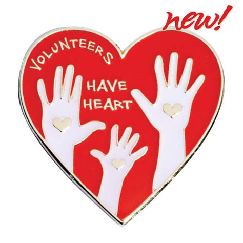 Volunteer Award Pin Volunteers Have Heart Volunteer Awards