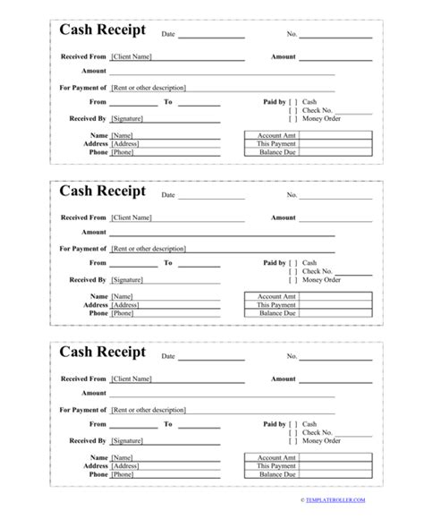 Cash Receipt Template Fill Out Sign Online And Download Pdf