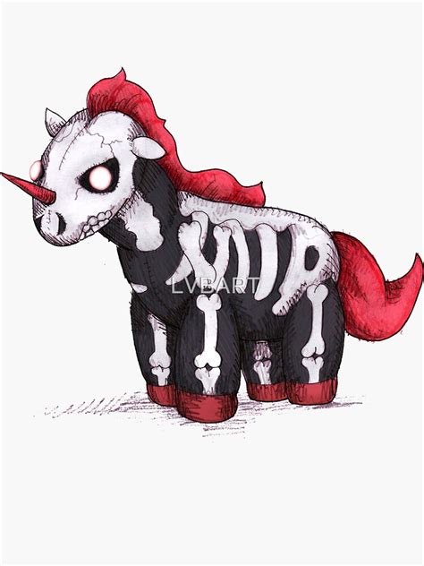 Evil Unicorn Sticker By Lvbart Redbubble