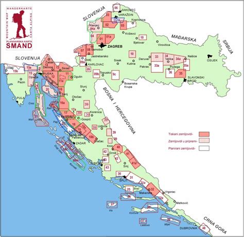 Planine Hrvatske Karta Karta