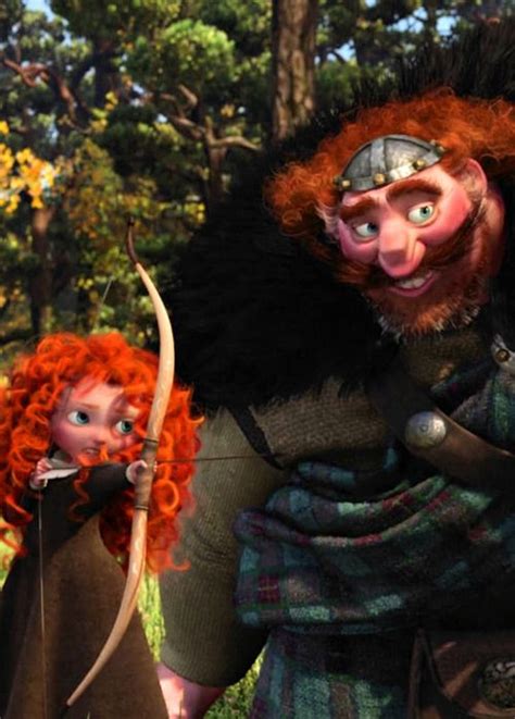 King Fergus Teaching His Little Daughter Merida How To Shoot With A Bow And Arrow