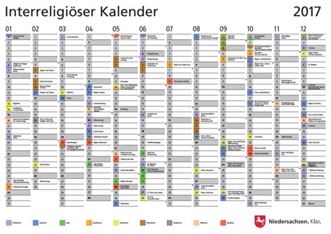 Neu Erschienen Interreligiöser Kalender 2017 Landesbeauftragte Für