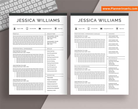 Cover letter of town planner cv template is also available. Professional CV Template for Word, Cover Letter ...