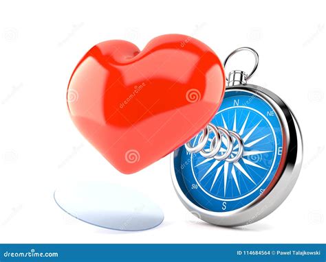 Heart With Compass Stock Illustration Illustration Of Guidance 114684564