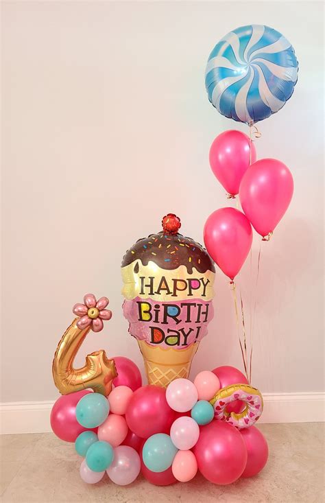 Ice Cream Balloon Bouquet Ice Cream Balloons Candy Theme Birthday