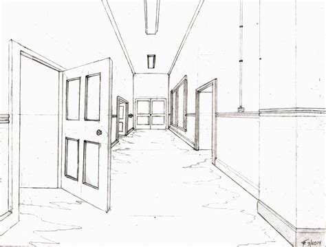 This Is Just A Drawing Of A Hallway In A Mental Hospital 병원 복도