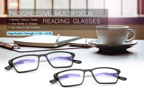 2 pack progressive multifocal computer reading glasses no line blue light blocking readers with