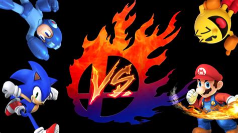 Smash Bros Wii U The Big 4 Sonic Vs Mario Vs Megaman Vs Pacman Youtube