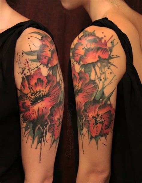 Gene Coffey Flowers Half Sleeve Tattoo Hawaiian Tattoo