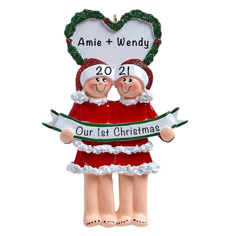 Lesbian Couple Pjs Christmas Ornament
