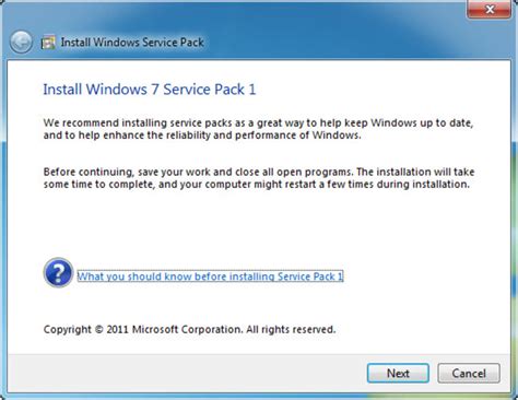Windows 7 Service Pack 1 ดาวน์โหลด