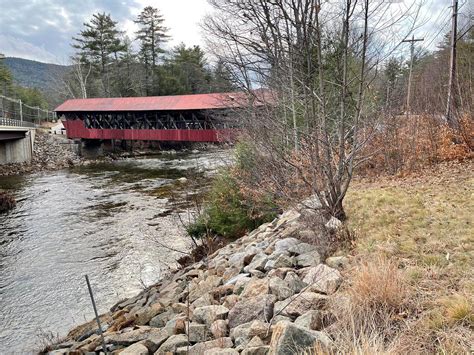 Bartlett Covered Bridge In Bartlett New Hampshire Spanning Saco River