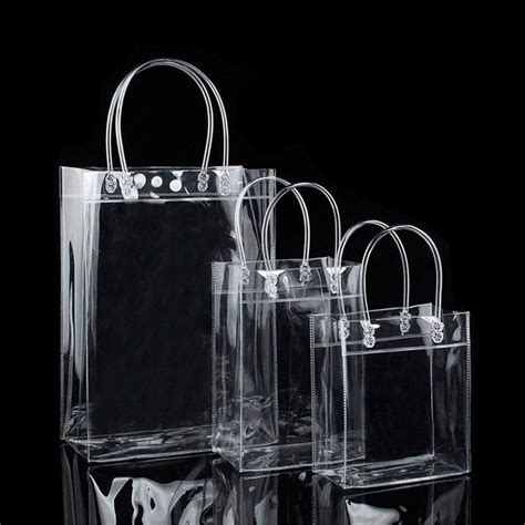 Yaikoai 3 Pieces Transparent Pvc T Wrap With Handles Bag