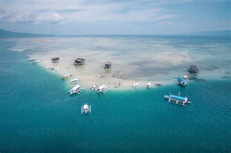 aerial view of the famous manjuyod sand bar also known as the maldives of the philippines in