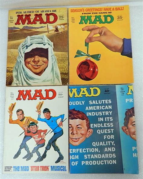 Lot Of 4 Vintage Mad Magazines 1970s Special Issues No 86 132 151
