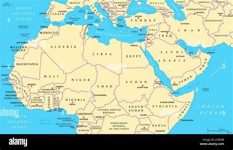 Map Of Northern Africa And The Middle East World Map