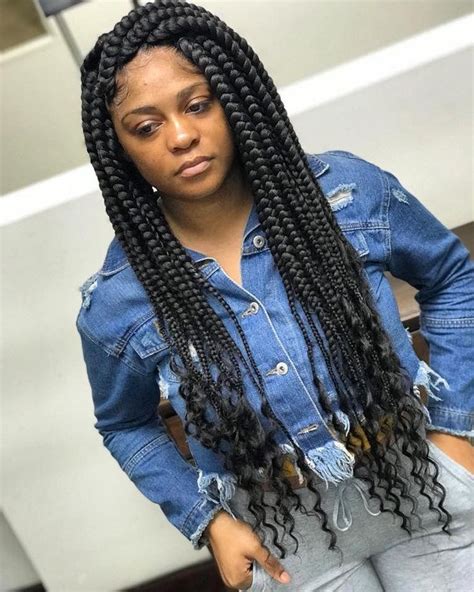 Of course, all hairstyles require a little bit of maintenance and box braids aren't the exception. # jumbo box Braids curly ends # jumbo box Braids curly ...