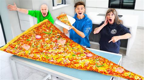 Eating The Worlds Largest Slice Of Pizza Challenge Youtube