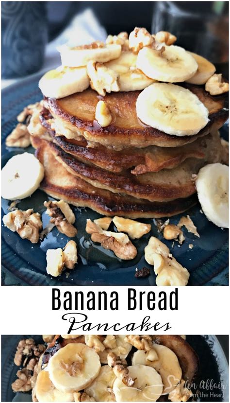 Stir bananas, sugar, milk, oil, vanilla and eggs in large bowl. Banana Bread Pancakes | Recipe in 2020 | Banana bread ...