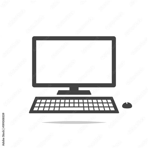 Desktop Computer Icon Vector Isolated Stock Vector Adobe Stock