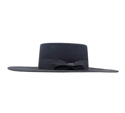 Premium Bolero Hat Wide Brim Hat Boater Hat Black Wool Felt Etsy