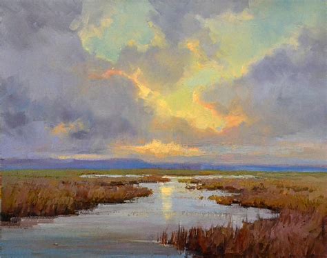 Baylands At Sunset Painting By Tonya Zenin Sunset