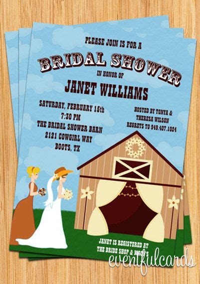 Country Western Bridal Shower Invitations Country Western Bridal