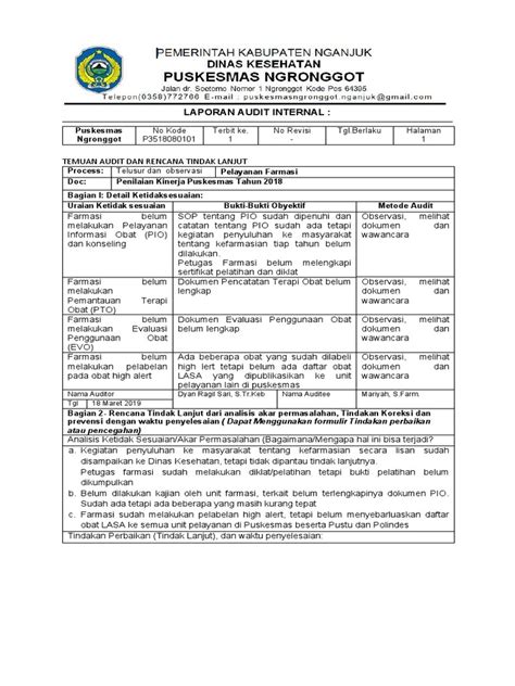 Form Laporan Audit Per Unit Pdf