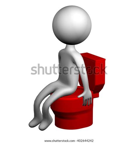 3d Man On Toilet Seat Isolated Stock Illustration 402644242 Shutterstock