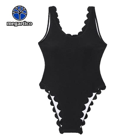 Megartico Sexy Black Swimwear 2018 Women One Piece Swimsuit Grils Solid Bathing Suits Halter
