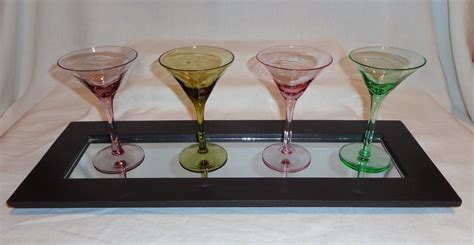 colored etched hand blown long stem martini cocktail glasses 4 champagne coupe glasses light