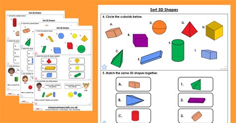 Sort 3d Shapes Homework Extension Year 1 Shape Classroom Secrets