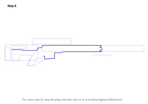 How To Draw A M2010 Enhanced Sniper Rifle Rifles Step By Step