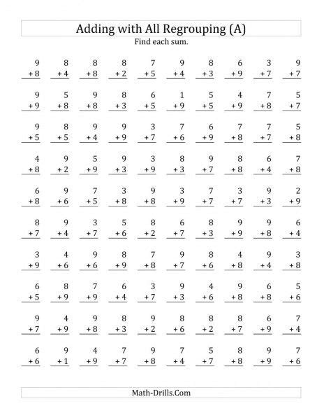 Multiplication Math Facts Worksheets 100 Problems Random