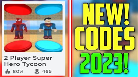 Future Codes New Roblox 2 Player Super Hero Tycoon Codes 2023