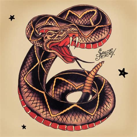 31 Amazing Traditional Snake Tattoo Flash Image Hd