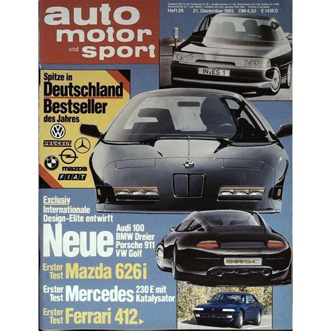 Auto Motor Sport Heft 26 21 Dezember 1985 Design Elite