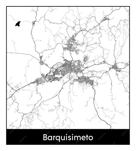 Mapa Mínimo De La Ciudad De Barquisimeto Venezuela América Del Sur
